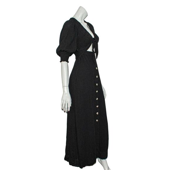 Free People Women's String of Hearts Cutout Maxi Dress Black Size XS - Picture 4 of 11
